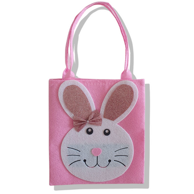 Kids 4 Piece Easter Egg Hunt Bag, Felt Bunny Face