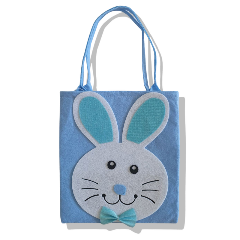 Kids 4 Piece Easter Egg Hunt Bag, Felt Bunny Face