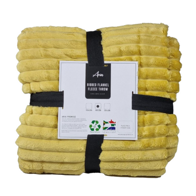 Aria Ribbed Flannel Fleece Throw 200cm x 180cm Lightweight Plush Fuzzy Cozy Soft Blankets and Throws for Sofa