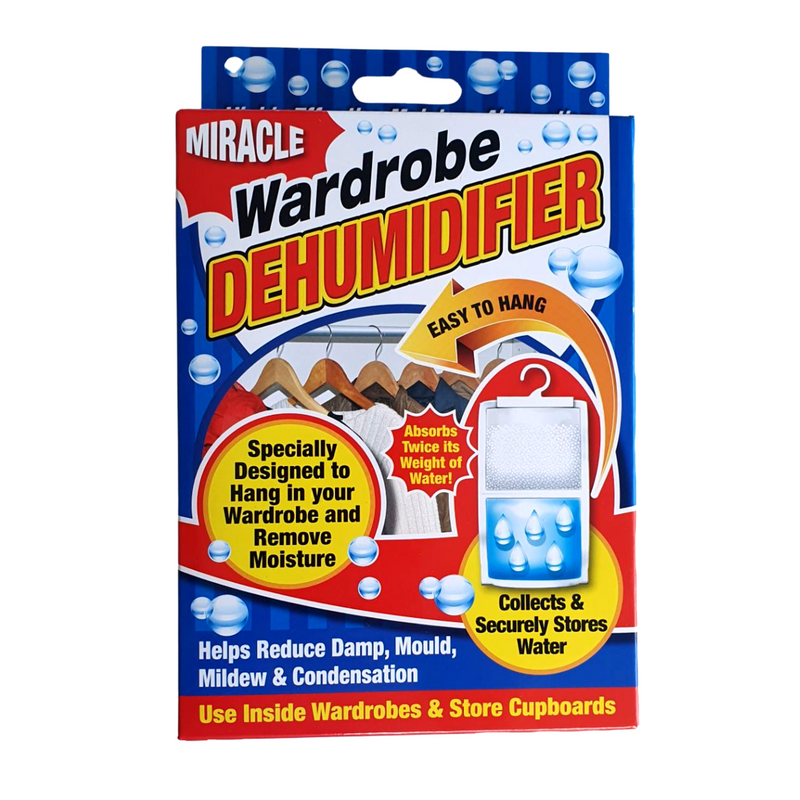 Wardrobe Dehumidifier Hanging Bags Removes Moisture Mould Mildew & Condensation - For Wardrobe, Home, Kitchen, Garage, Bedroom, Caravan, Office, Basement