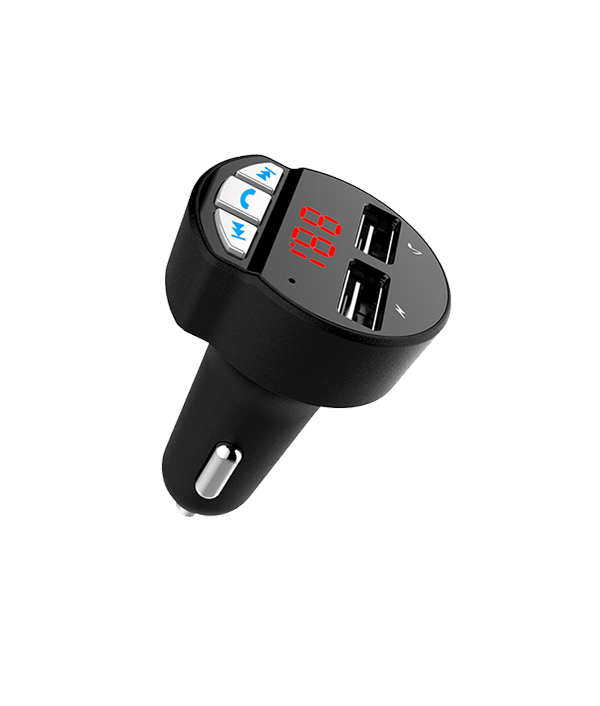 Car FM Wireless Transmitter + Charger, LED Display